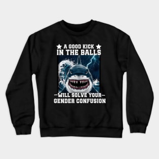 A Kick In The Balls Will Solve Your Gender Confusion Crewneck Sweatshirt